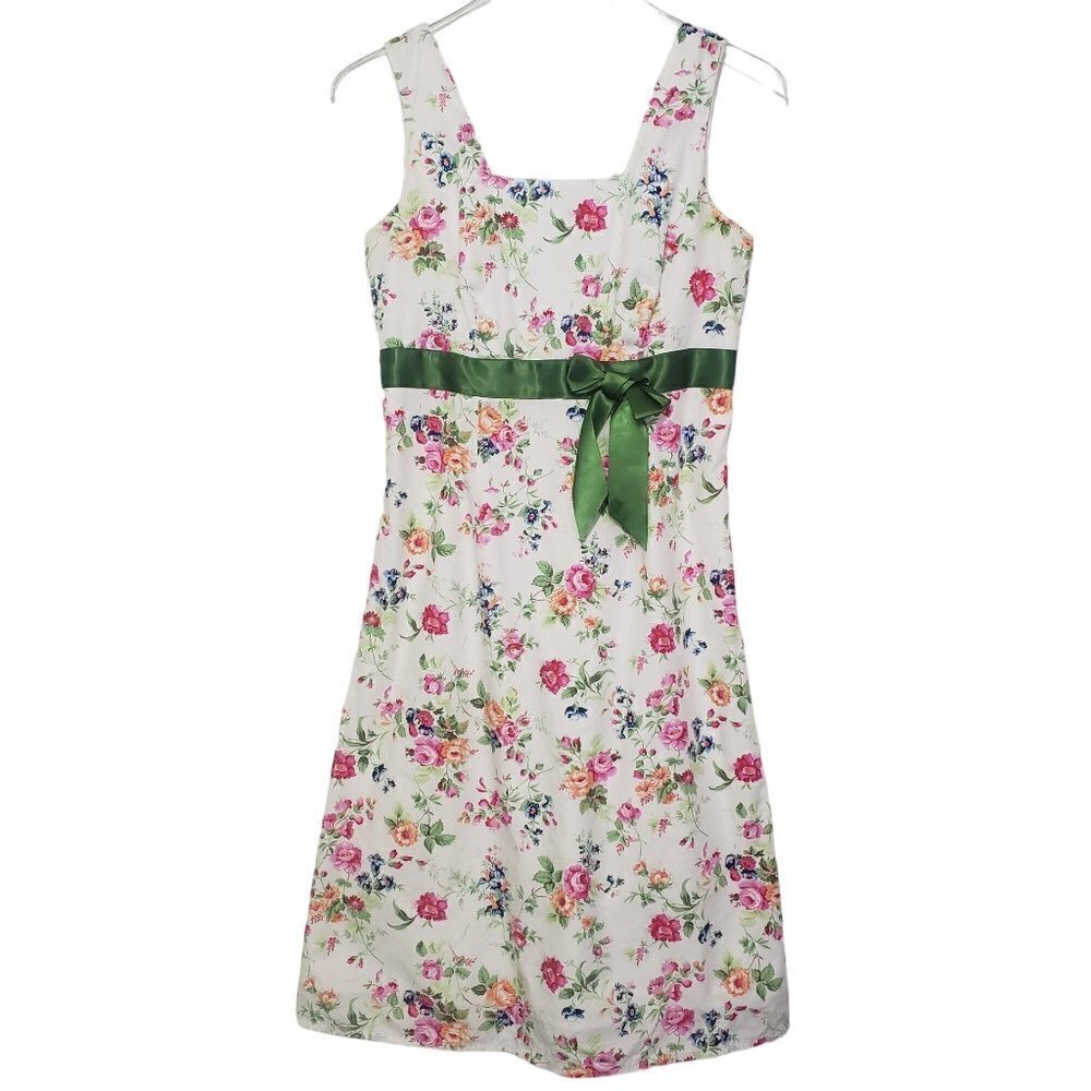 Hanna Andersson Floral Dress Cotton Sleeveless White Spring Easter Girls 4